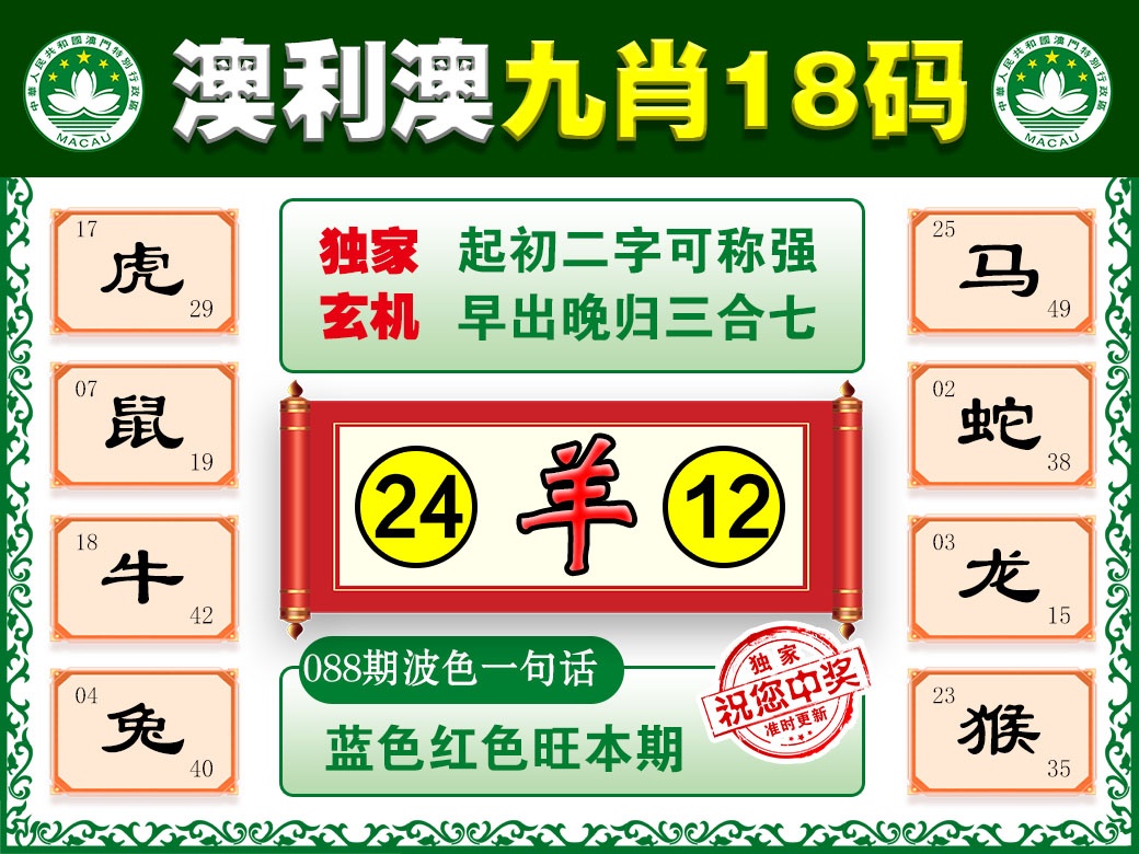 088期澳利澳九肖[图]